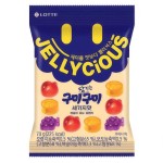 Жевательный мармелад Lotte Jellycious Mixed Fruit со вкусом персика, винограда и апельсина, 70 г