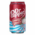 Газированный напиток Dr Pepper Creamy Coconut, со вкусом кокосового крема, 355 мл