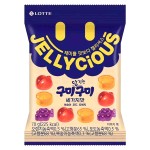 Жевательный мармелад Lotte Jellycious Mixed Fruit со вкусом персика, винограда и апельсина, 70 г
