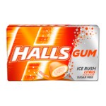 Жевательная резинка Halls Ice Rush Citrus со вкусом цитруса (без сахара), 18 г