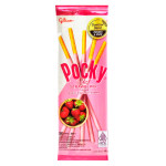 Бисквитные палочки печенье Glico Pocky Strawberry Mini в шоколадной глазури со вкусом клубники, 11 г