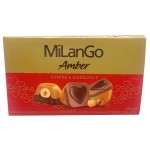 Шоколадные конфеты MiLanGo Amber с фундуком, карамелью и нугой, 125 г