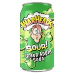 Газированный напиток Warheads Sour Green Apple Soda со вкусом кислого зелёного яблока, 355 мл