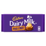 Молочный шоколад Cadbury Dairy Milk Wholenut с цельным лесным орехом, 200 г