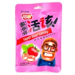 Кислые леденцы Super Sour Candy со вкусом клубники, 26 г