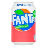 Газированный напиток Fanta Peach Apricot Zero Sugar со вкусом персика и абрикоса (без сахара), 330 мл