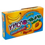 Жевательные конфеты Кисломания дабл фрукт со вкусом банана и персика, 14 г