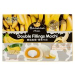 Японское рисовое пирожное моти Double Fillings Mochi Banana Milk со вкусом банана со сливочной кремом, 180 г