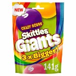 Кислые гигантские драже Skittles Giants Crazy Sours, 141 г