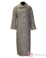 Пальто женское на кокетке цвет серо-бежевый крап