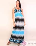 Платье женское летнее голубое с абстрактным принтом