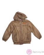 Куртка детская облегченная коричневая в горошек