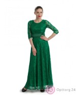 Платье гипюровое вечернее зеленого цвета