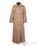 Пальто женское на кокетке светло-коричневое