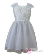 Платье детское с цветочным тиснением белое