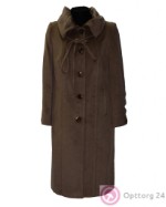 Пальто женское с завязками коричневое