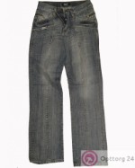 Мужские прямые джинсы темного цвета на пуговицах Турция
