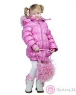 Куртка для девочки зимняя удлиненная розового цвета