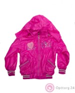 Куртка детская облегченная розового цвета с вышивкой