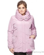 Куртка женская удлиненная с декором “пуговицы” розовая