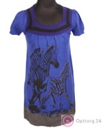 Туника женская синего цвета с принтом в виде зебры.