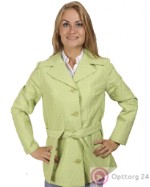 Куртка женская, с поясом, салатового цвета.