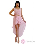 Платье нежно-розового цвета из шифона