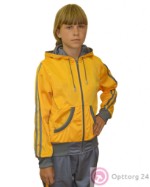 Костюм детский спортивный желтого цвета с серой отделкой