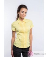 Блузка желтая с оборками спереди