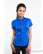 Блузка с короткими рукавами синего цвета