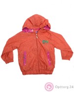Куртка детская облегченная оранжевого цвета с капюшоном