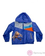 Куртка детская облегченная синего цвета с принтом