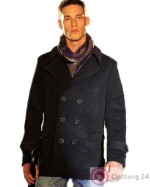 Пальто мужсоке укороченное темно-серого цвета