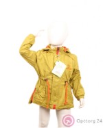 Куртка-парка для девочки желтая с оранжевыми вставками