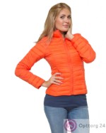 Стеганная куртка на молнии оранжевого цвета