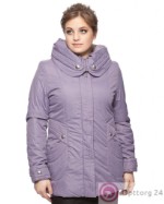 Куртка женская удлиненная с декором “пуговицы” фиолетовая