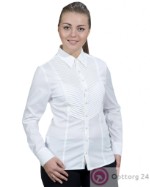 Блузка длинный рукав белого цвета со складками