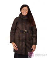 Пальто женское коричневого цвета с поясом