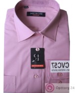 Сорочка мужская розового цвета с длинным рукавом CVC57