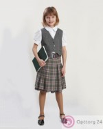 Школьная форма для девочек: комплект с клетчатой юбкой