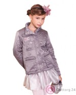 Куртка для девочки на синтепоне серебристая с декором