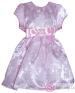 Детское платье Альпак розового цвета с бантом и принтом
