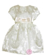 Детское платье Альпак белого цвета с бантом и принтом
