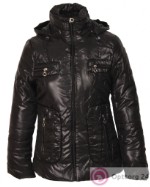 Женская приталенная куртка черного цвета( УЦЕНКА)