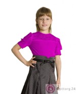 Блузка для девочки с коротким рукавом цвета фуксии