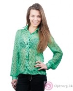 Блузка женская под шифон зеленая с узором