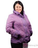 Куртка женская лиловая на пуговицах со складочками