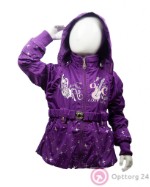 Куртка для девочки демисезонная фиолетовая с принтом