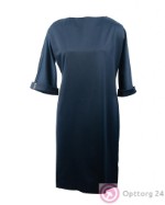 Платье женское классического кроя с молнией сзади темно-синее