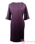 Платье женское фиолетовое классического кроя с молнией сзади